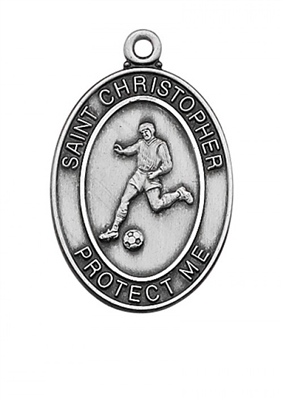 SS SOCCER MEDAL 24"" CHAIN & BOX
