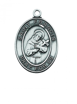 STERLING SIL. ST FRANCIS MEDAL