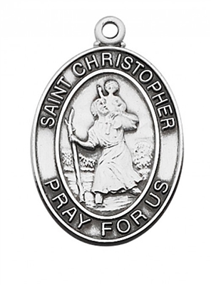 STERLING ST CHRISTOPHER MEDAL