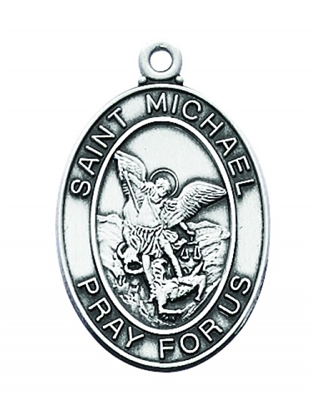 STERLING SIL. ST MICHAEL MEDAL