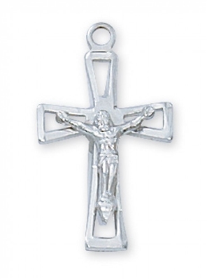SS CRUCIFIX 18"" CHAIN & BOX