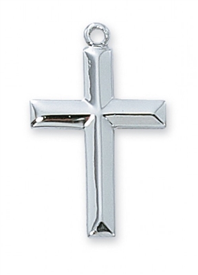 STERLING CROSS 18"" CHAIN & BOX