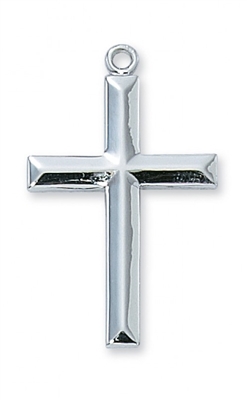 STERLING SILVER CROSS 24" CHAIN & BOX