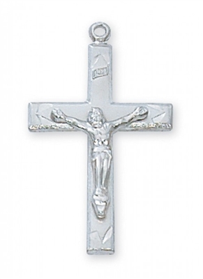STERLING SILVER CRUCIFIX 18" CHAIN & BOX
