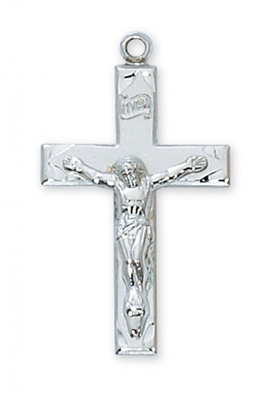 STERLING SILVER CRUCIFIX 20" CHAIN & BOX