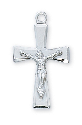 STERLING SILVER CRUCIFIX 18" CHAIN & BOX