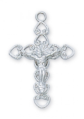 STERLING SILVER CRUCIFIX 18" CHAIN & BOX