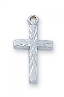 STERLING SILVER CROSS 16" CHAIN & BOX