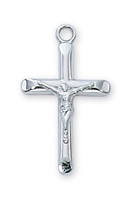 STERLING SILVER CRUCIFIX 18" CHAIN & BOX