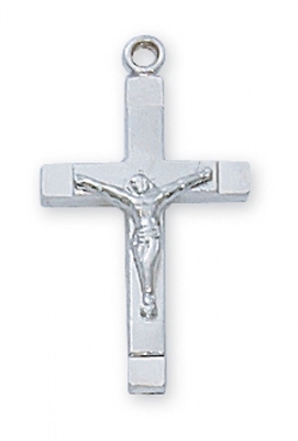 STERLING SILVER CRUCIFIX 18" CHAIN & BOX