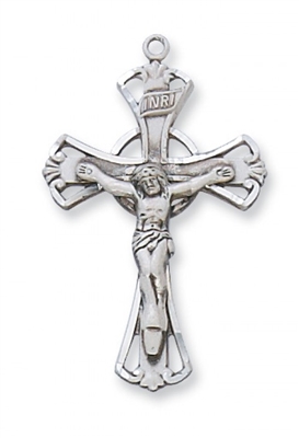STERLING SILVER CRUCIFIX 18" CHAIN & BOX