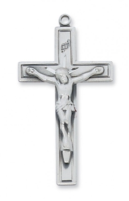 STERLING SILVER CRUCIFIX 24" CHAIN & BOX