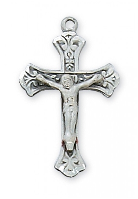 STERLING SILVER CRUCIFIX 18" CHAIN & BOX