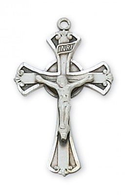 STERLING SILVER CRUCIFIX 18" CHAIN & BOX