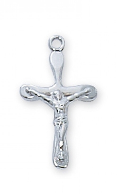 STERLING SILVER CRUCIFIX 16" CHAIN & BOX