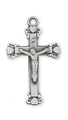 STERLING SILVER CRUCIFIX 18" CHAIN & BOX