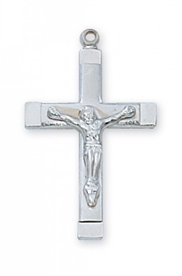 STERLING SILVER CRUCIFIX 18" CHAIN & BOX