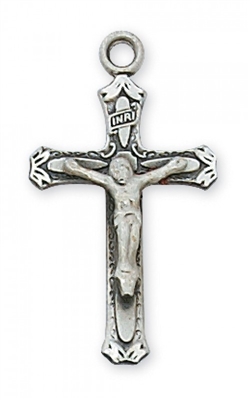 STERLING SILVER CRUCIFIX 18" CHAIN & BOX