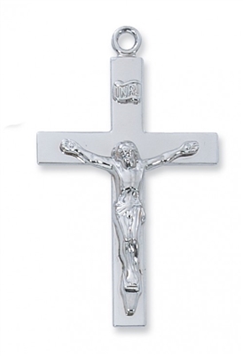 STERLING SILVER LORDS PRAYR CRUCIFIX, 24" CHAIN & BOX
