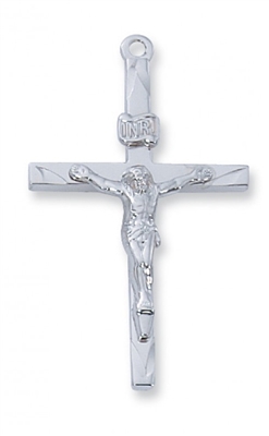 STERLING SILVER CRUCIFIX 24" CHAIN & BOX