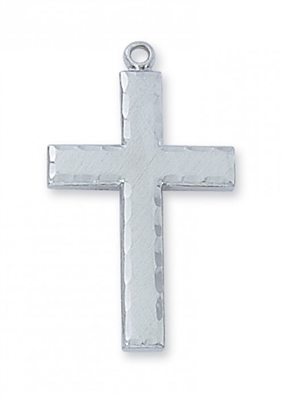 STERLING SILVER ENG CROSS 24" CHAIN & BOX