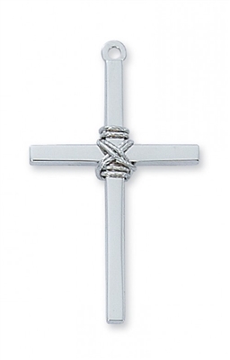 STERLING SILVER CROSS 24" CHAIN & BOX