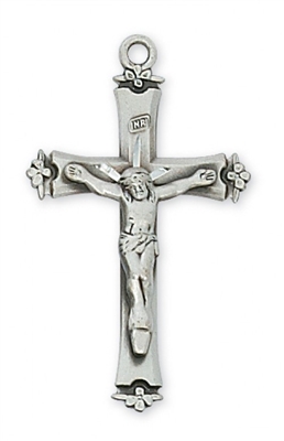 STERLING SILVER CRUCIFIX W/18" CHAIN & BOX