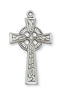 STERLING SILVER CELTIC CROSS 18" CHAIN & BOX