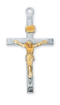 STERLING SILVER CRUCIFIX 20" CHAIN & BOX