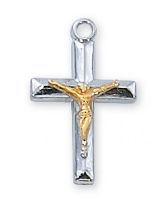 STERLING SILVER CRUCIFIX 18" CHAIN & BOX