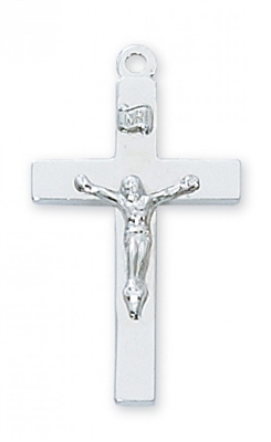 STERLING SILVER CRUCIFIX 20" CHAIN & BOX