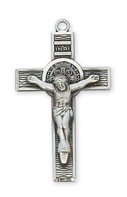 STERLING SILVER ST BENEDICT 18" CHAIN & BOX