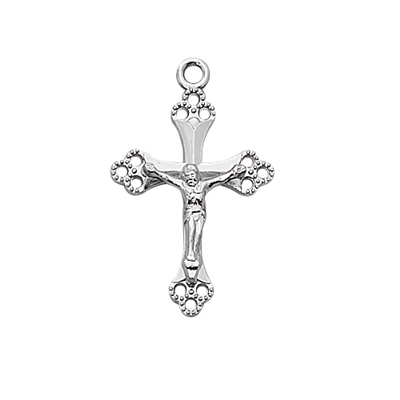 STERLING SILVER CRUCIFIX 18" CHAIN & BOX