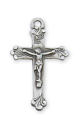 STERLING SILVER CRUCIFIX 18" CHAIN & BOX