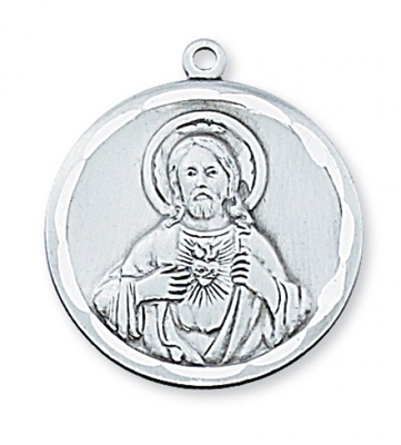 STERLING SILVER SCAPULAR 24" CHAIN & BOX