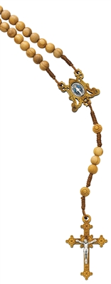 8MM OLIVE WOOD MIRACULOUS ROSARY