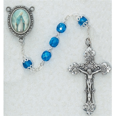 7MM BLUE OL GRACE ROSARY