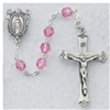 6MM PINK GLASS ROSARY
