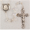 STERLING SILVER 7MM TIN CUT CRYSTAL ROSARY