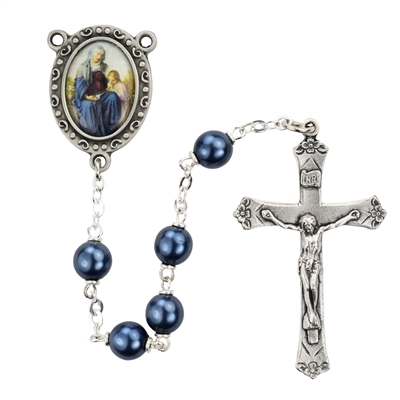 6MM BLUE ST. ANNE ROSARY