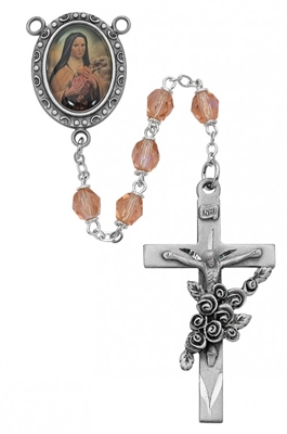 6MM ROSE ST. THERESE ROSARY