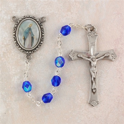 6MM BLUE OL GRACE ROSARY