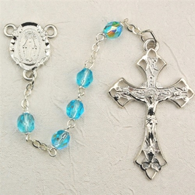 6MM AQUA ROSARY