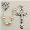 STERLING SILVER 6MM PEARL ROSARY