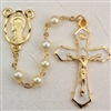 6MM GOLD PLATE PEARL ROSARY