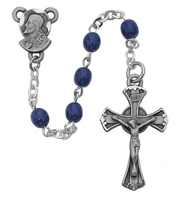 5MM BLUE GLASS ROSARY
