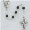 5MM BLACK GLASS ROSARY CELTIC