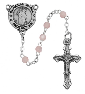 PINK GUARDIAN ANGEL ROSARY