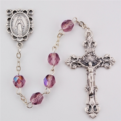 06 JUNE ROSARY 6MM AURORA BORLEALIS AMETHYST