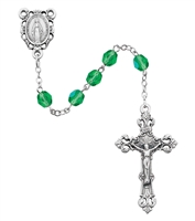 08 AUGUST ROSARY 6MM AURORA BOREALIS PERIDOT